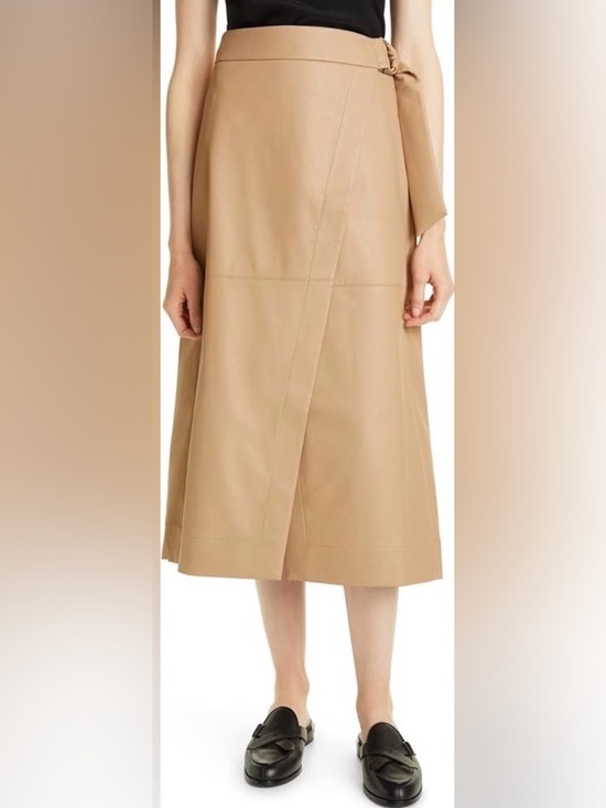 Ted Baker Dresses & Skirts - Ted Baker Faux Leather Camel Wrap Midi Skirt — Size 6 (US 14)